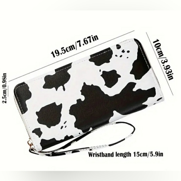 NEW Cow Print Women's Wallet Wristlet - Picture 5 of 5